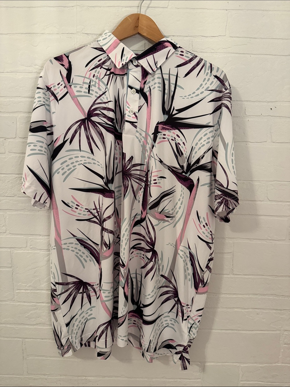 Puma Men's Short-Sleeve Tropical Print Golf